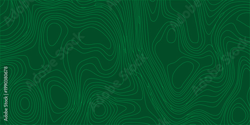 Green abstract topographic vector background with wavy contour lines for design and texture