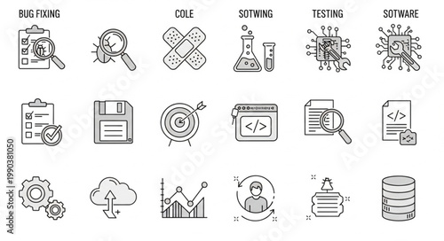 Software Development Lifecycle Icons Set.
