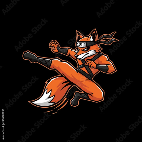 Ninja Fox in Action Pose.