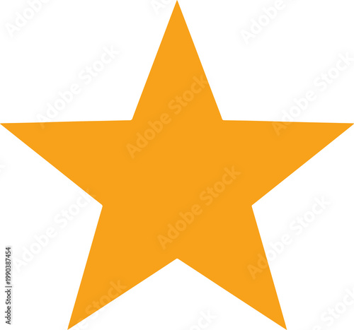 Yellow - orange star icon on transparent background