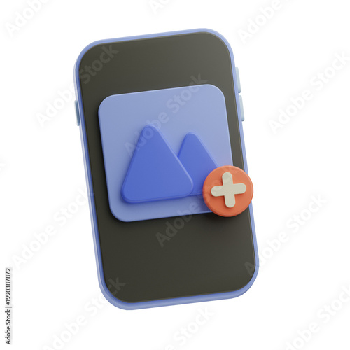 Mobile App Icon with Medical Plus