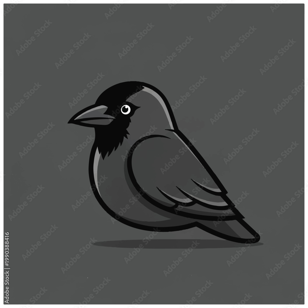 Obraz premium Black bird with white eye.