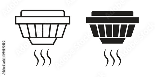 Smoke detector icon symbol vector elements for infographic web. EPS10