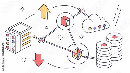 Blockchain Network Technology Connection Nodes Vector