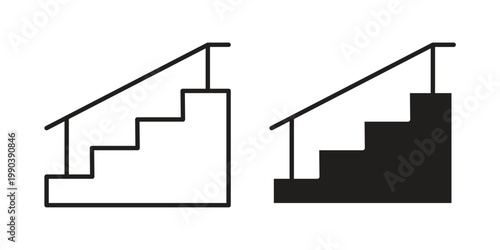 Stairs icon symbol vector elements for infographic web. EPS10
