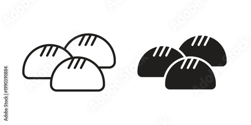 Steamed bread icon symbol vector elements for infographic web. EPS10