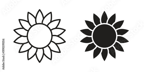 Sunflower icon symbol vector elements for infographic web. EPS10