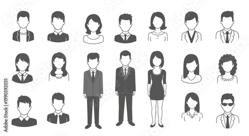 Business People in Simple Line Style.