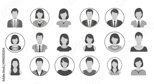 Diverse Group of Business People Faces.