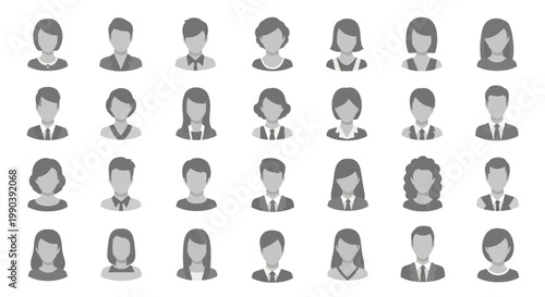 Diverse group of business people faces.