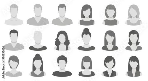 Diverse group of people icons.