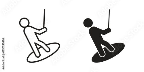 Wakeboarding icon symbol vector elements for infographic web. EPS10