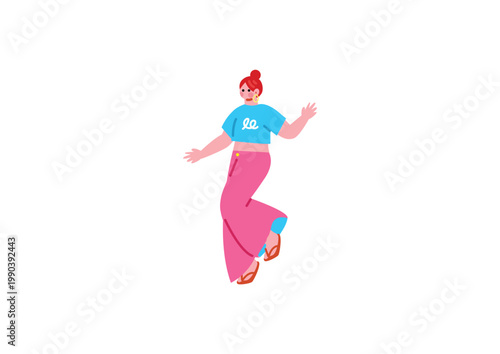 踊る女の子のイラスト