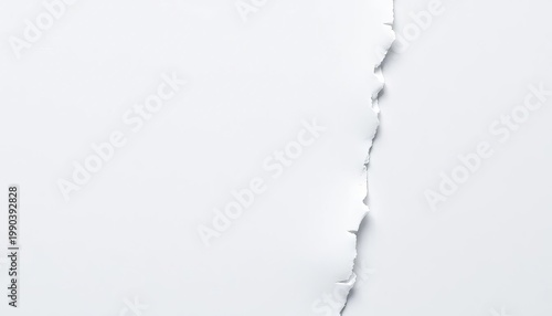 Close-up of ragged, torn white paper edges, showing fiber texture,  tear,  white