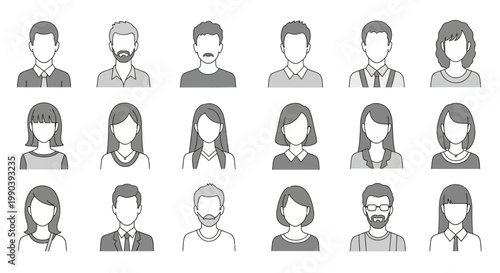 Diverse group of people icons.