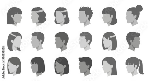Diverse group of people profiles.