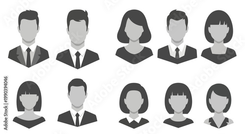 Group of business people icons faces.