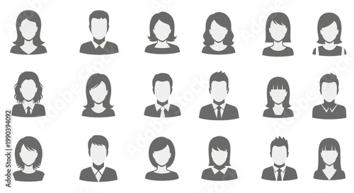 Group of Business People Icons Faces.