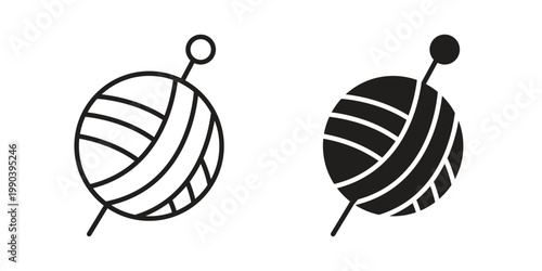 Wool ball icon symbol vector elements for infographic web. EPS10