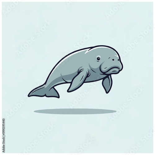 Manatee swimming in the water.