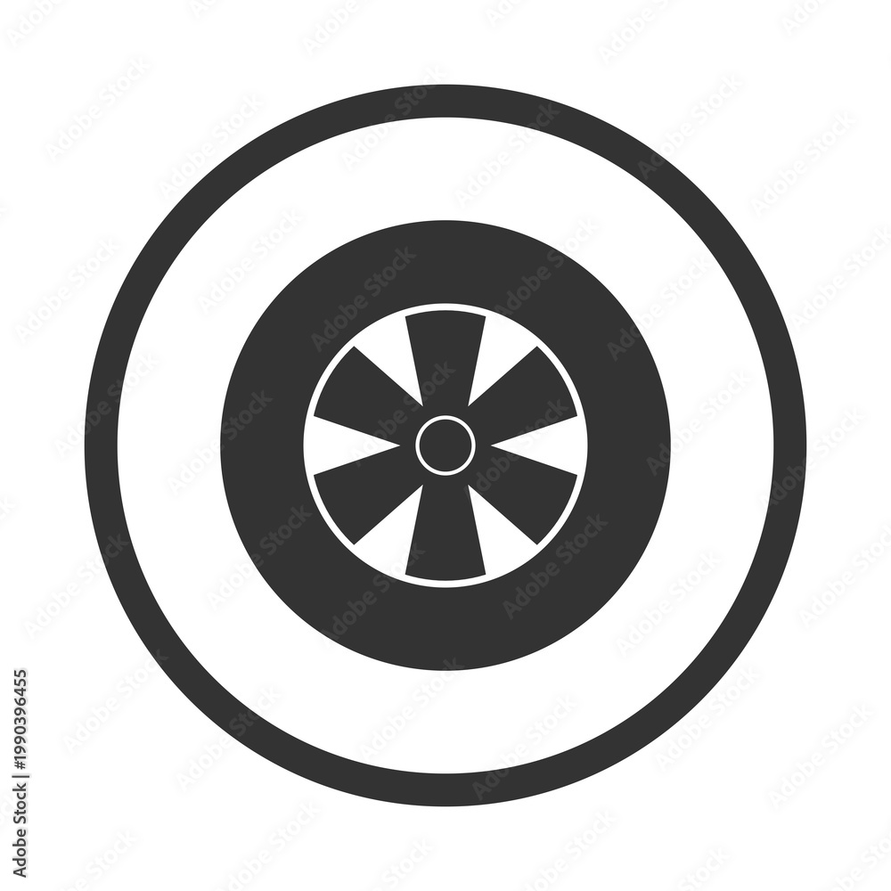 Fototapeta premium Tyre wheel icon isolated on transparent background