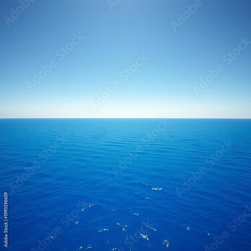 Azure calm, a tilted horizon where sky whispers to the liquid sapphire, sea,  natural