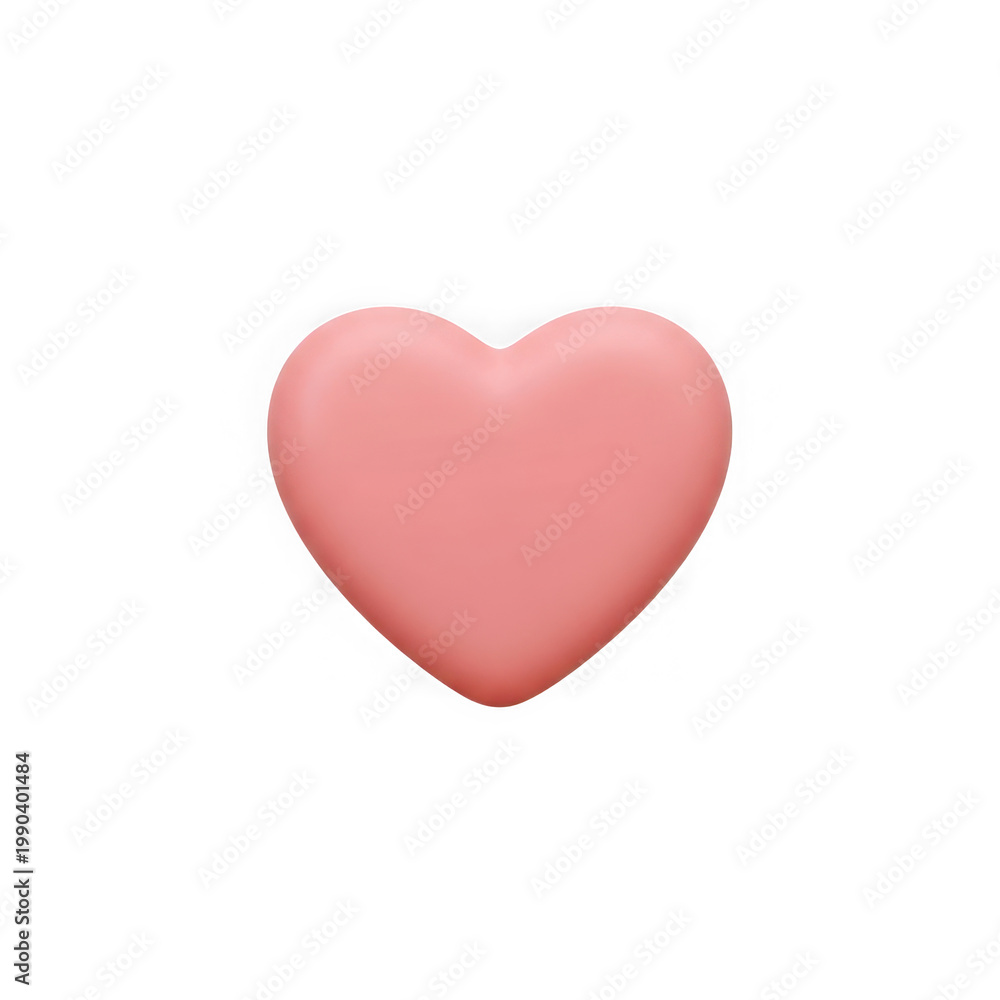 Fototapeta premium Pink heart icon 3d render. minimal design isolated on transparent background.