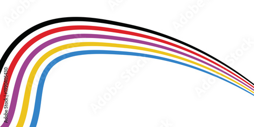 abstract wavy stripes with the colors of Paris Olympics games 2025 . vector illustration