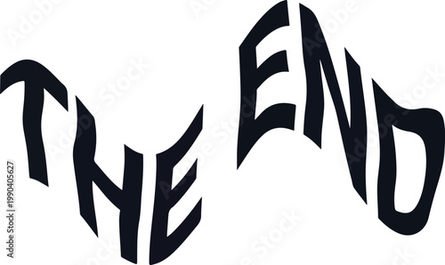 The End A Vector Drawing of a Graphic Typography Text Element, signifying conclusion