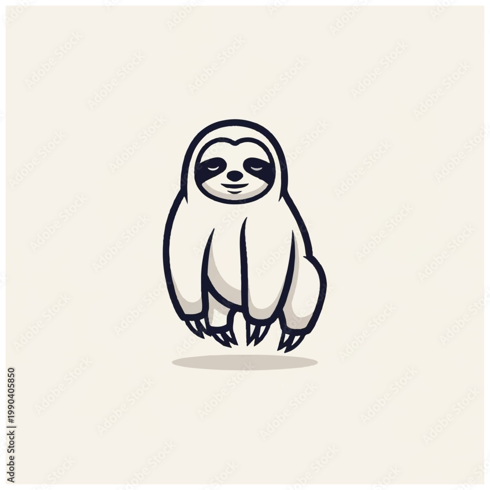Fototapeta premium Cute Sloth Animal Cartoon Character.