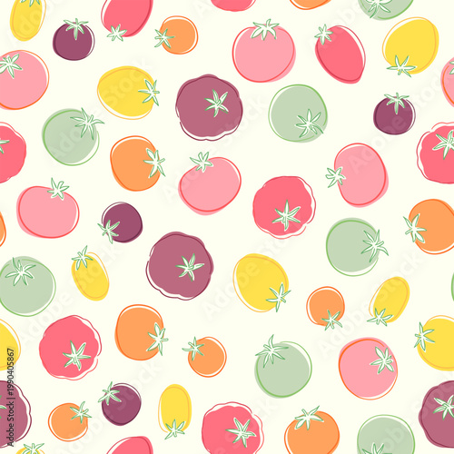 seamless pattern of tomato varieties
