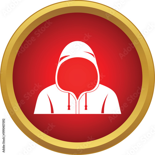 Hooded person icon symbolizing anonymous hacker or cyber security threat