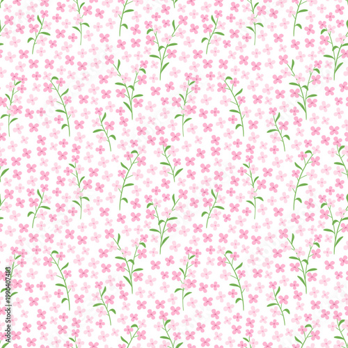 cute pink ditsy seamless pattern