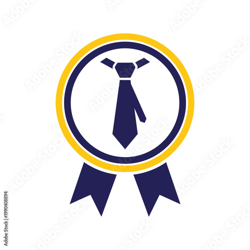Business Award Ribbon Vector Icon for Achievement, Leadership, and Professional Recognition
