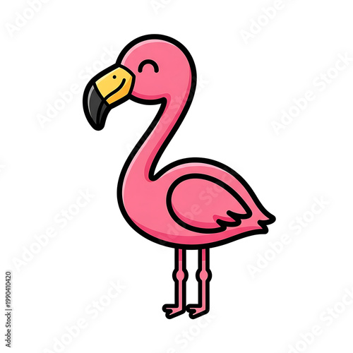 Pink Flamingo Cartoon.