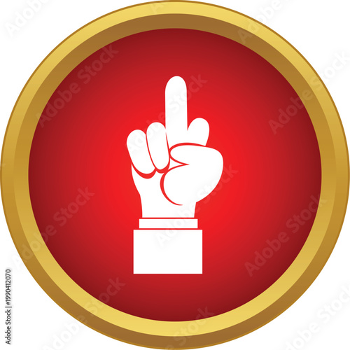 Middle finger hand gesture showing rude insult symbol
