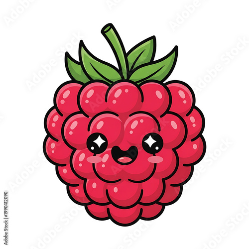Happy Raspberry Cartoon.