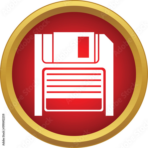 Floppy disk icon symbolizing data saving, computer storage, and vintage technology