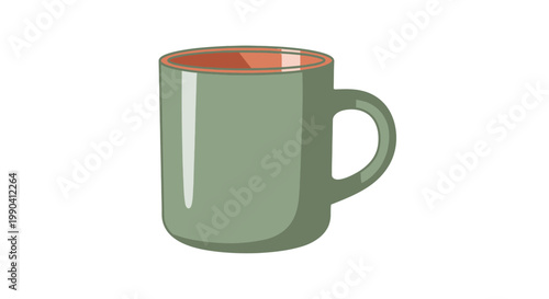 Green mug isolated on white background for beverages and hot drinks concept