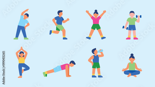 Children Performing Various Yoga Poses Outdoors.