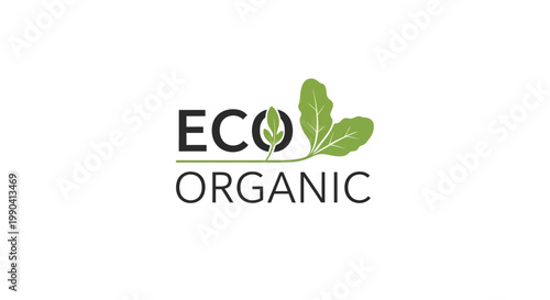 Eco Organic Green Leaf Logo Symbol.