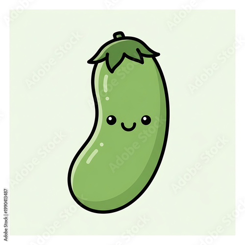 Happy Cucumber Cartoon.