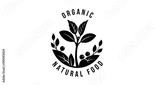 Organic natural food logo design.