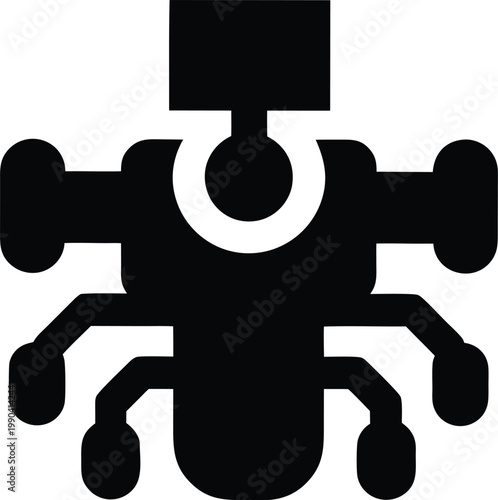 Industrial Machine Component Hardware Vector Silhouette