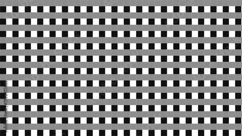 Minimal black and white stripe checker seamless pattern with horizontal bands for modern backgrounds, textile design, and optical surface graphics