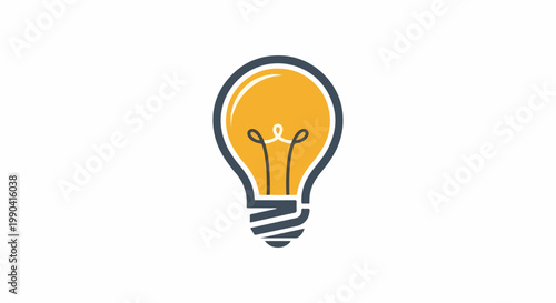 Minimalist illustration of a glowing lightbulb on a white background, symbolizing an idea