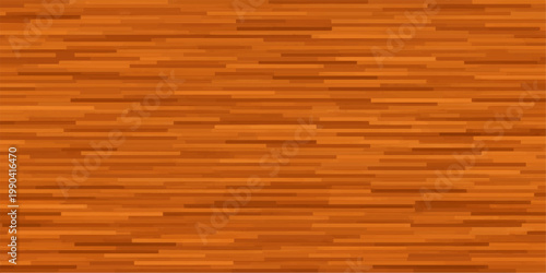 A textured orange and yellow brick wall background with a natural wooden bamboo pattern and brown timber plank surface design for a rustic wallpaper backdrop
