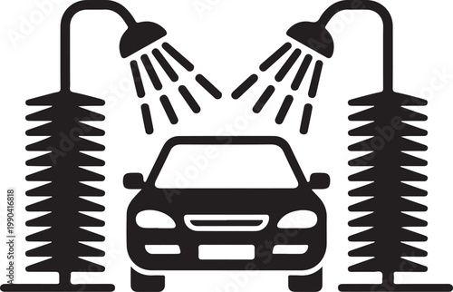 Vector car wash symbol icon