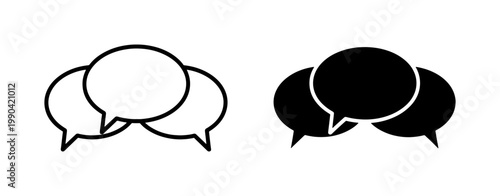Speech Bubble Icons for Communication and Chat Design