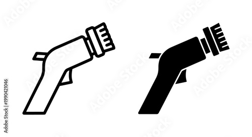 Garden Hose Spray Nozzle Icon Set